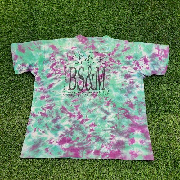 Vintage 90s Crumpled Tie-Dye Shirt XL 23x26 Green - Picture 1 of 14